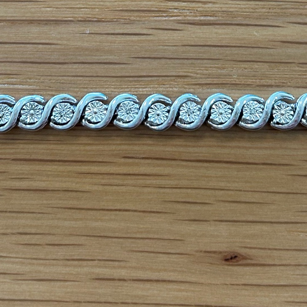 Kay Jewelers Sterling Silver Tennis Bracelet - Picture 3 of 12